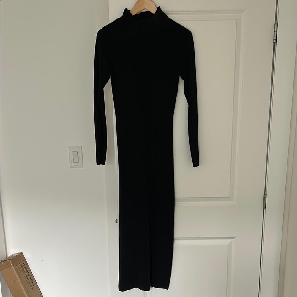 Zara Elegant Black Long Sleeve Dress